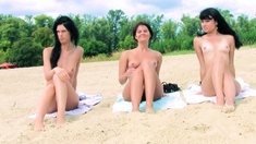 Hot young nudist chicks secretly filmed on the beach