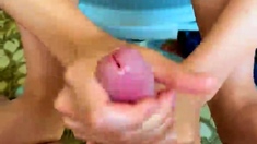 Amateur girlfriend handjob and anal with cumshot