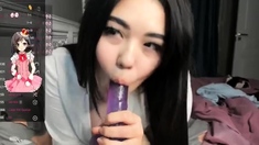 Japanese babe fucked toyed and facialized properly