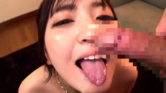 Japanese teen blowjob and hard fuck uncensored