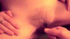 Cumming On Her Hairy Pussy
