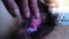 Creampied hairy pussy